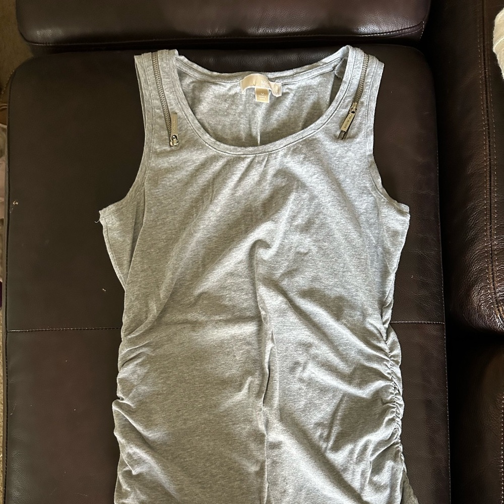 Michael Kors tank top, gray, sz med, super cute zippers/side cinching, nvr worn